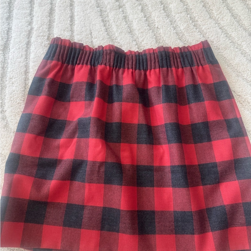 J. Crew Red and Black Plaid Skirt